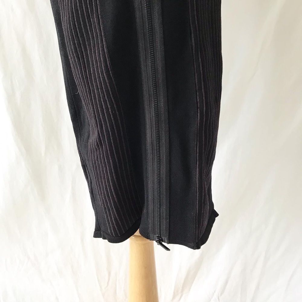 John + Jenn Black Ribbed Bodycon Midi Dress Sleeveless Fitted Capsule Size S - Picture 9 of 11